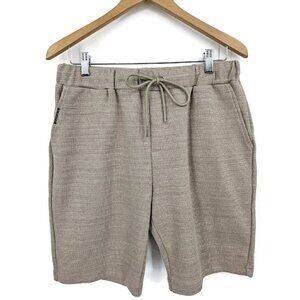 New Mauvais Taupe Premium Textured Shorts Mens 34 Beige Slim Fit Pockets